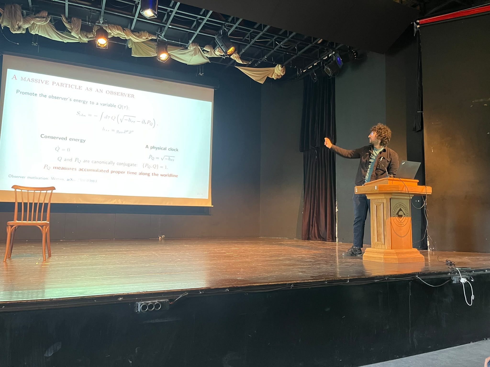 Farbod Rassouli presenting at the Istanbul QG Workshop at Boğaziçi University.